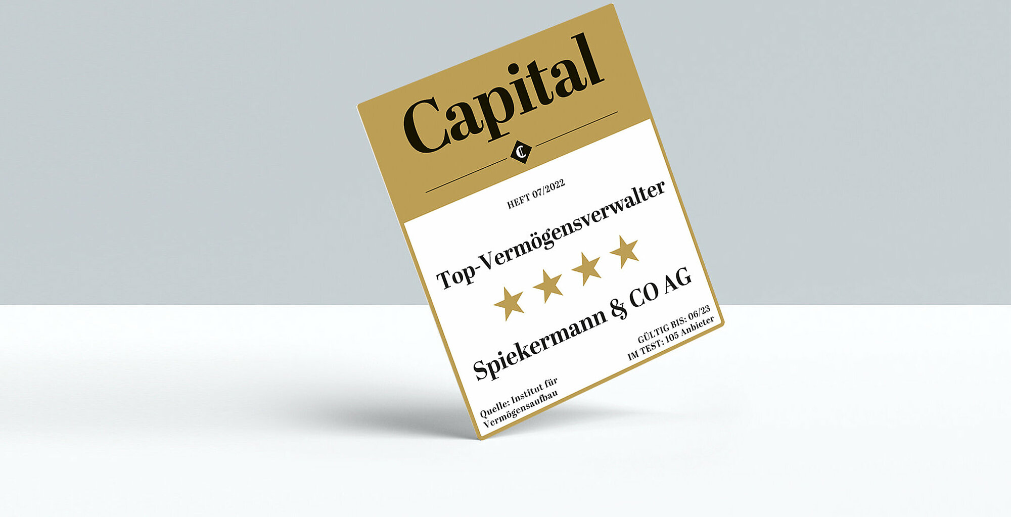 Auszeichnung Vermögensverwalter-Test von Capital für die Spiekermann & CO AG