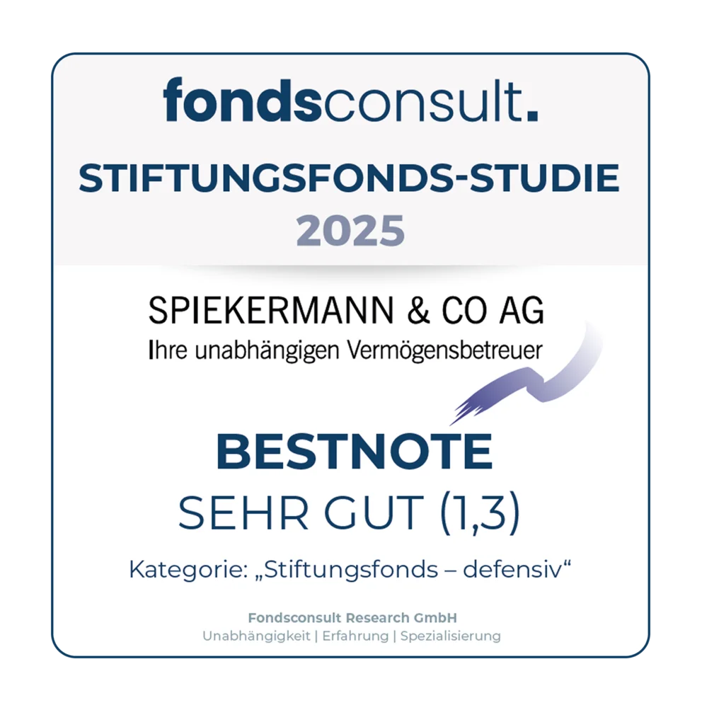 Bestnote in der FondsConsult Stiftungsfonds-Studie (1,3)